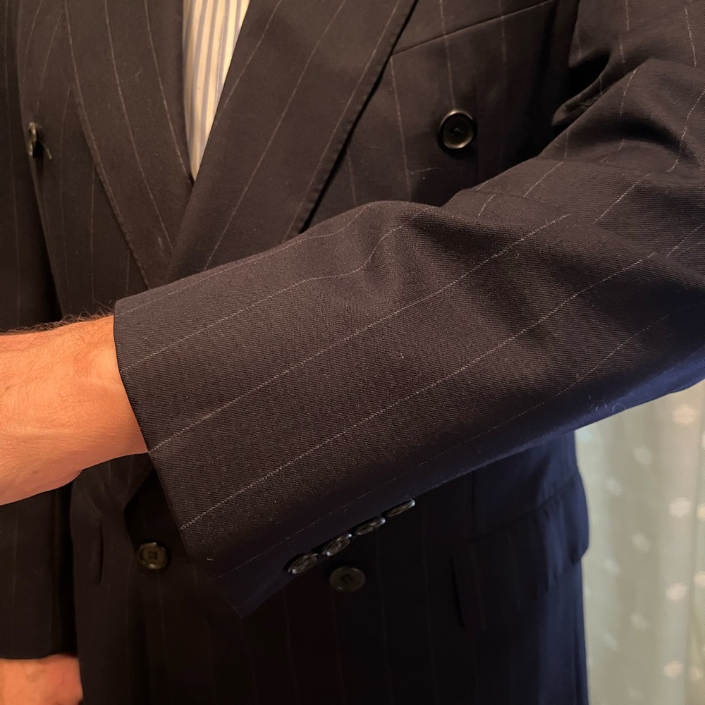 Men’s Gieves & Hawkes Double-Breasted Navy Suit 40L - Picture 2 of 10